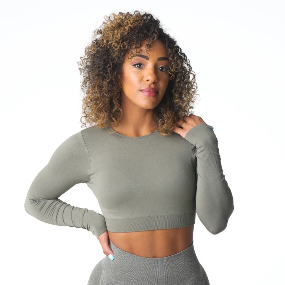 NVGTN Khaki Green Journey Long Sleeve
Seamless Bra Top